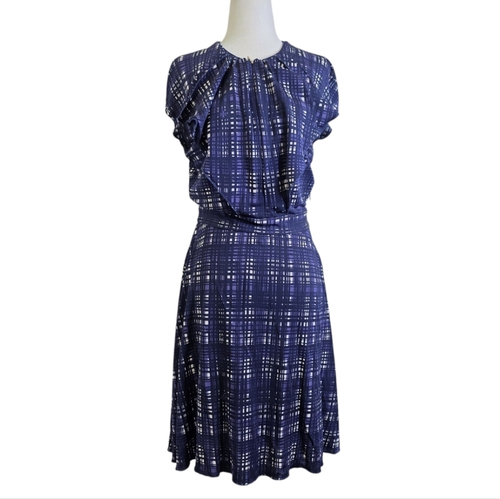 Tory Burch ruffle Midi check Dress